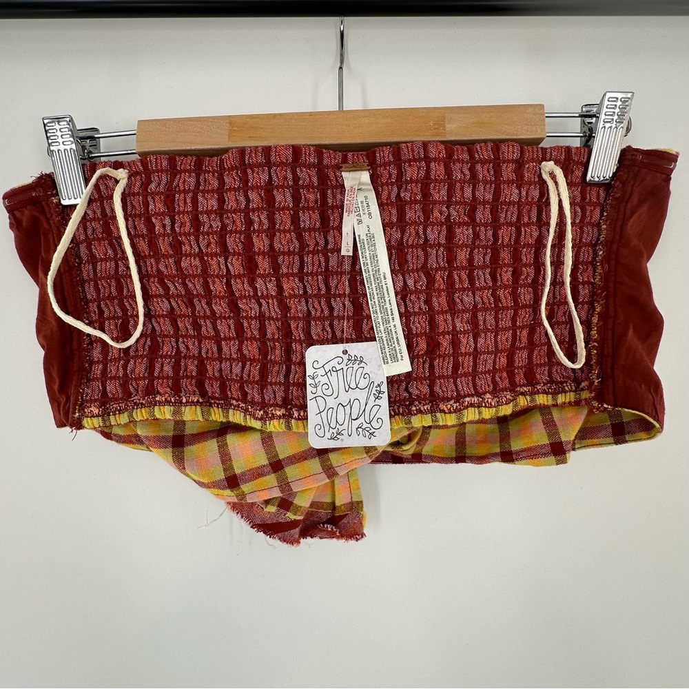 Free People NWT Salty Waters Bandeau Top Orange Motif Size Large - Picture 4 of 8